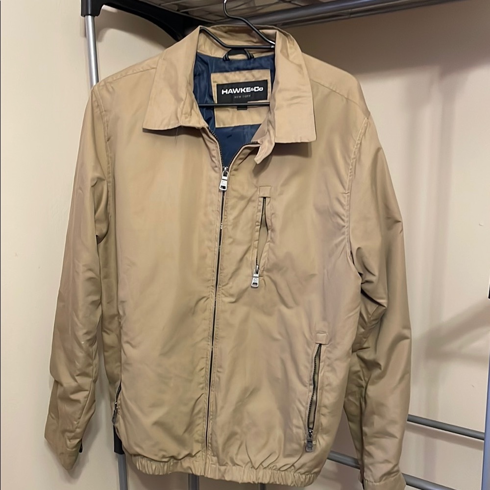 Hawke & Co Tan Windbreaker Sporty Water-Resistant Jacket